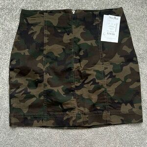 love, Fire Green and Brown Camouflage Mini Skirt